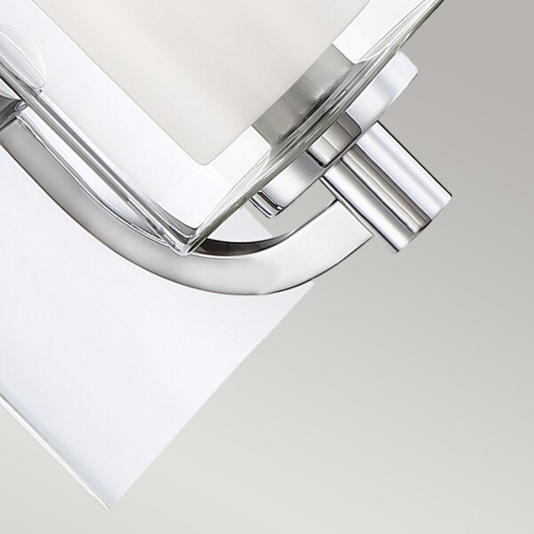 Wandlampe Bad mit LED G9 H: 23,2 cm IP44 Chrom Weiß Metall Glas