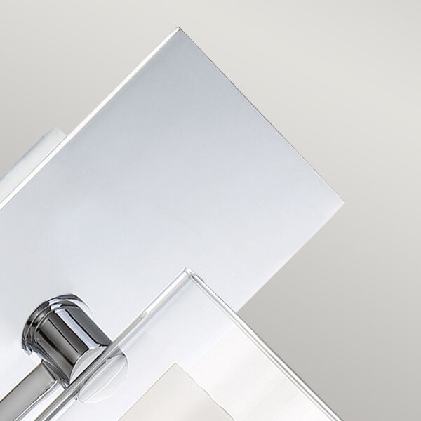 Wandlampe Bad mit LED G9 H: 23,2 cm IP44 Chrom Weiß Metall Glas