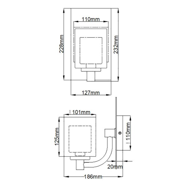 Wandlampe Bad mit LED G9 H: 23,2 cm IP44 Chrom Weiß Metall Glas