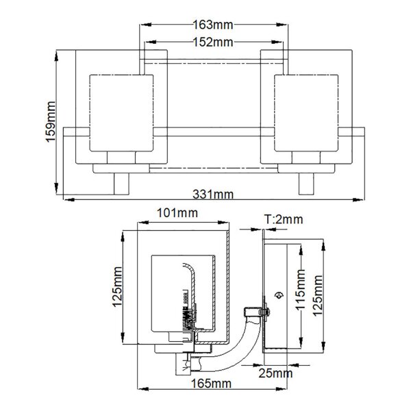 Badezimmerlampe Wand 33,1 cm breit IP44 G9 LED 3000 K