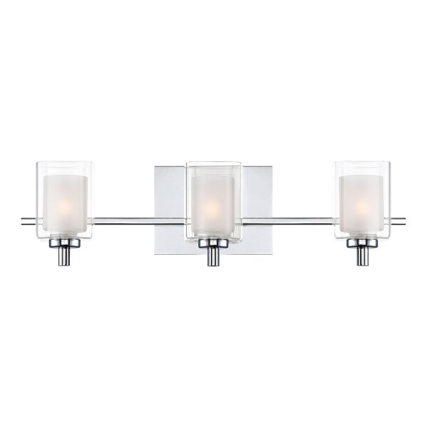 LED Wandlampe Badezimmer Metall Glas B: 53,3 cm IP44 3000 K