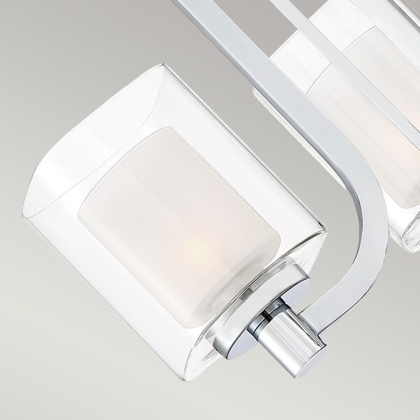 LED Wandlampe Badezimmer Metall Glas B: 53,3 cm IP44 3000 K