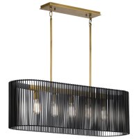 Suspension noir laiton L : 101,6 cm 5x E27 métal