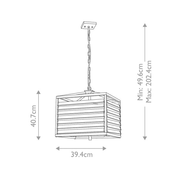 Suspension métal verre L : 39,4 cm Gris Gunmetal 4x E27