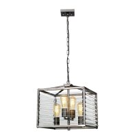 Suspension métal verre L : 39,4 cm Gris Gunmetal...