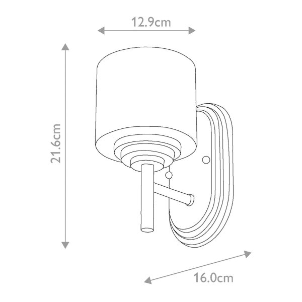 Lampe de salle de bain métal verre IP44 H : 21,6 cm 3000 K LED G9 AVORIO