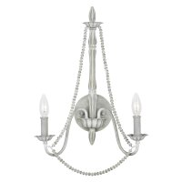 Applique murale shabby métal perles en bois H :...