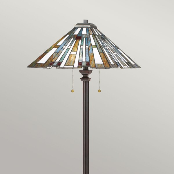 Lampadaire style Tiffany 157,8 cm de haut Interrupteur à tirette 2x E27