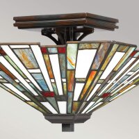 Plafonnier en métal verre 36,7 cm de large style...