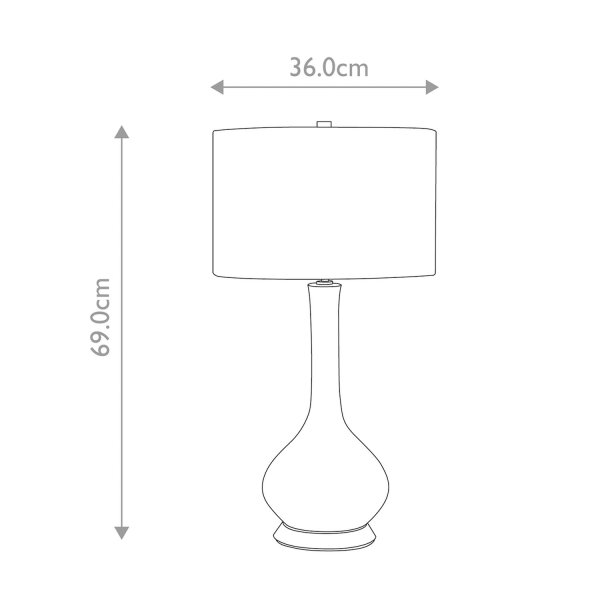 Tischlampe Keramik Stoff E27 69 cm hoch Weiß Rosa