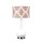 Tischlampe Keramik Stoff E27 69 cm hoch Weiß Rosa