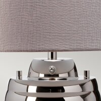 Tischlampe Stoff Glas 64,3 cm beleuchteter Fuß mit...