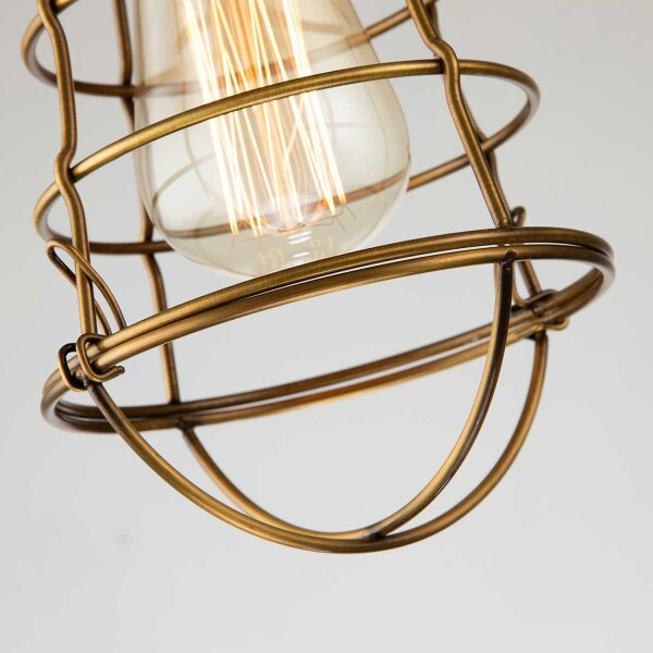 Deckenlampe Messing Antik D: 14,5 cm klein aus Metall E27