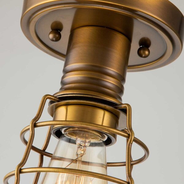 Deckenlampe Messing Antik D: 14,5 cm klein aus Metall E27