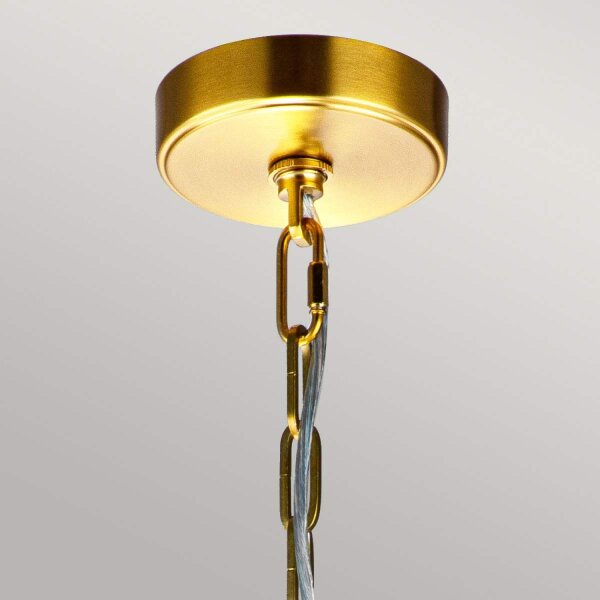 Pendelleuchte Metall B: 48,9 cm in Messing E27 verstellbar