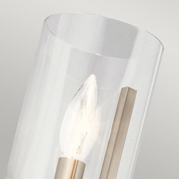 Applique murale verre métal E14 24,5 cm de haut étain vintage