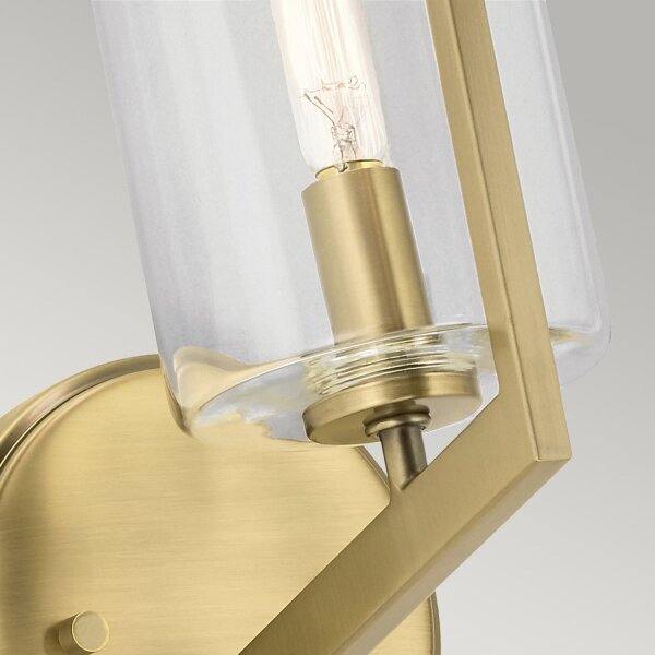 Wandlampe Metall Glas E14 24,5 cm hoch Vintage WILMA