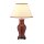 Tischleuchte Porzellan 56 cm Rot Ecru E27 Stoffschirm