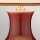 Tischleuchte Porzellan 56 cm Rot Ecru E27 Stoffschirm