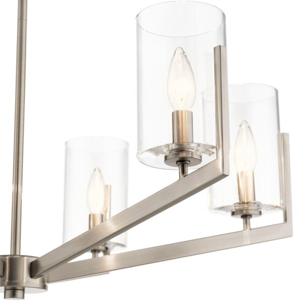 Kronleuchter Metall Glas E14 H: max. 123,7 cm verstellbar