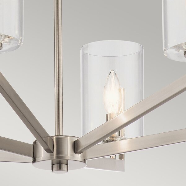 Kronleuchter Metall Glas E14 H: max. 123,7 cm verstellbar