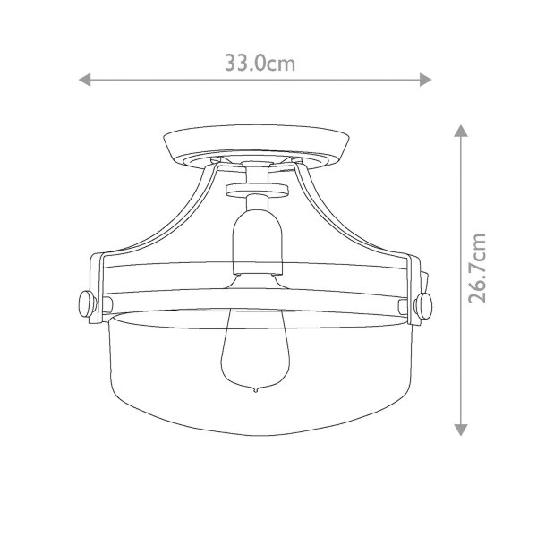 Deckenlampe Metall Glas E27 Ø 33 cm rund ALONSO