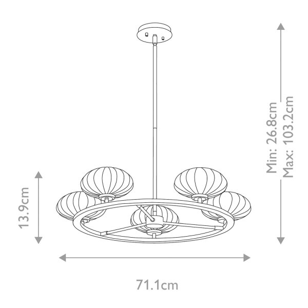 Lustre salle de bain LED G9 IP44 Ø 71,1 cm rond 3000 K