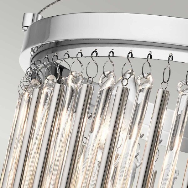 Deckenlampe Kristall Metall D: 38,1 cm Chrom 3x E14 rund