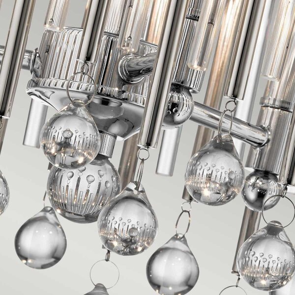 Deckenlampe Kristall Metall D: 38,1 cm Chrom 3x E14 rund