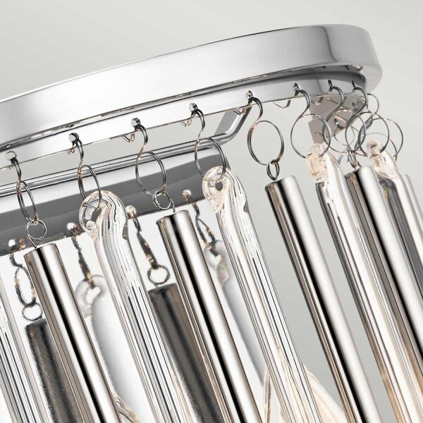 Wandleuchte Kristall H: 31,2 cm Chrom poliert elegant