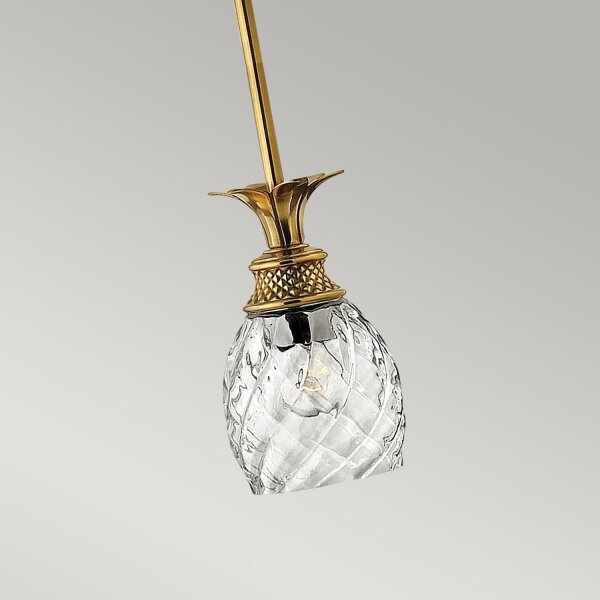 Suspension laiton véritable verre Ø 12,4 cm E27 réglable