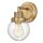 Badlampe Wand Glas Metall E27 IP44 23,7 cm hoch Kugelschirm