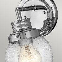 Badezimmerleuchte Wand IP44 H: 23,7 cm Glas Metall in Chrom
