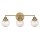 Applique salle de bain en laiton antique IP44 L : 61,5 cm métal verre