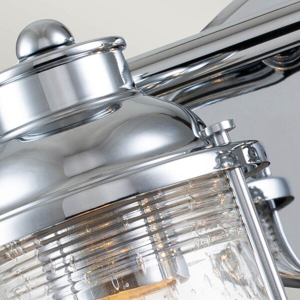 Lampe de salle de bain murale métal verre L : 85,8 cm IP44 E27 chrome