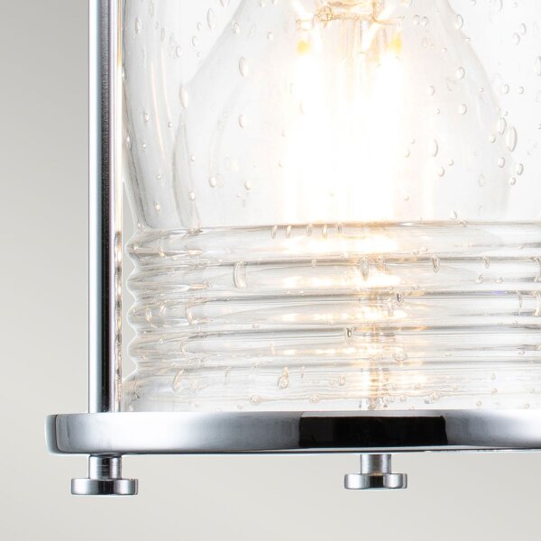 Lampe de salle de bain murale métal verre L : 85,8 cm IP44 E27 chrome