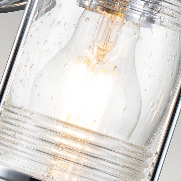 Lampe de salle de bain murale métal verre L : 85,8 cm IP44 E27 chrome