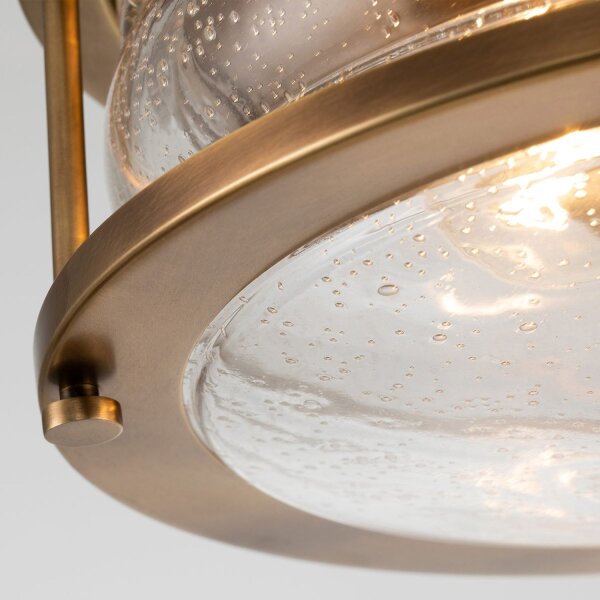 Lampe de plafonnier salle de bain IP44 D : 30,5 cm rond verre métal 2x E27