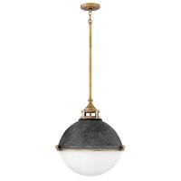 Suspension ronde Ø 45,7 cm métal verre 3x E27