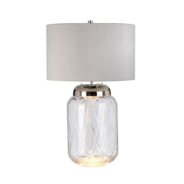 Tischlampe Glas Stoff 67,5 cm beleuchteter Sockel