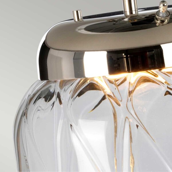 Tischlampe Glas Stoff 67,5 cm beleuchteter Sockel