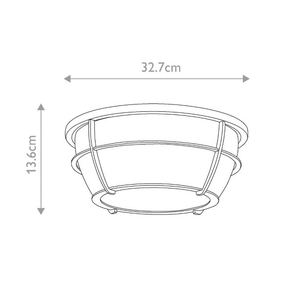Deckenleuchte Badezimmer Metall Glas E27 IP44 D: 32,7 cm rund