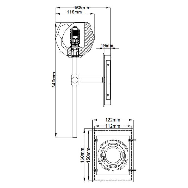 Badezimmerlampe Wand LED G9 IP44 3000 K H: 34,6 cm