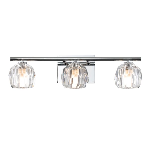 Wandlampe Bad Kristall LED G9 IP44 B: 55 cm Chrom
