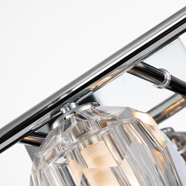 Wandlampe Bad Kristall LED G9 IP44 B: 55 cm Chrom