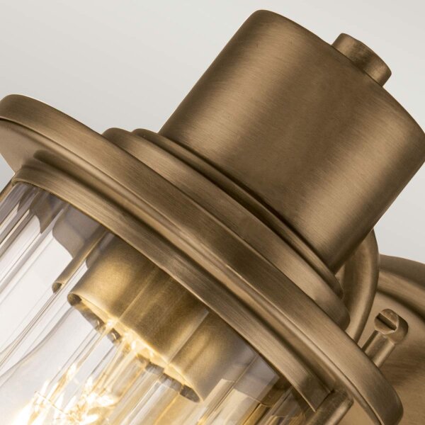 Badezimmerlampe Wand IP44 H: 21,8 cm Metall Glas E27