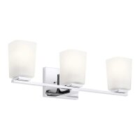Wandleuchte Bad LED G9 IP44 3000 K Glas Metall B: 58,4 cm