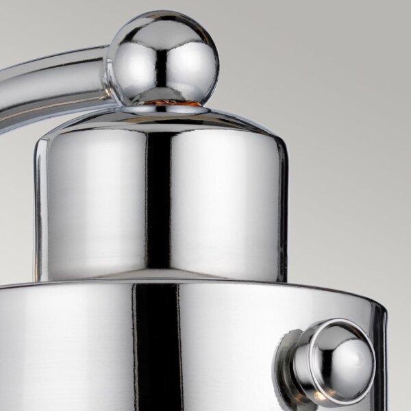 Wandleuchte Bad H: 22,1 cm IP44 E27 Chrom aus Metall Regenglas
