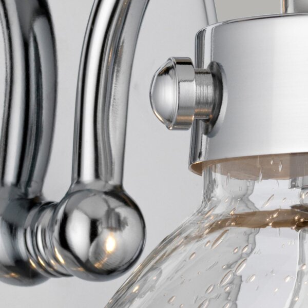 Wandleuchte Bad H: 22,1 cm IP44 E27 Chrom aus Metall Regenglas