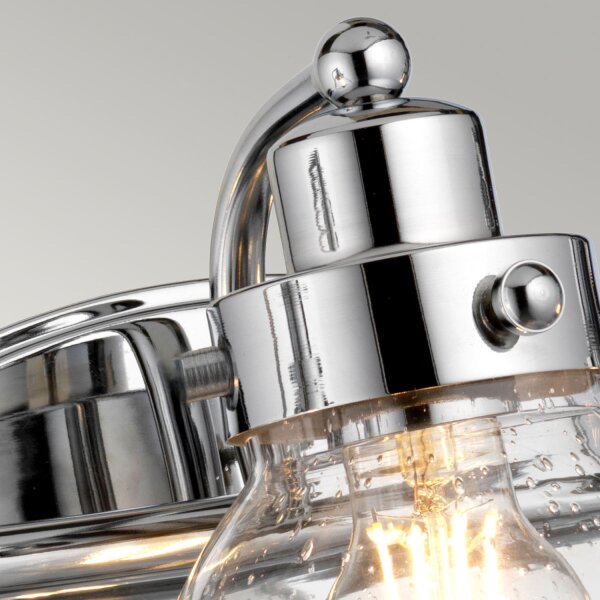 Wandlampe Bad Chrom aus Metall Glas B: 63,4 cm IP44 E27